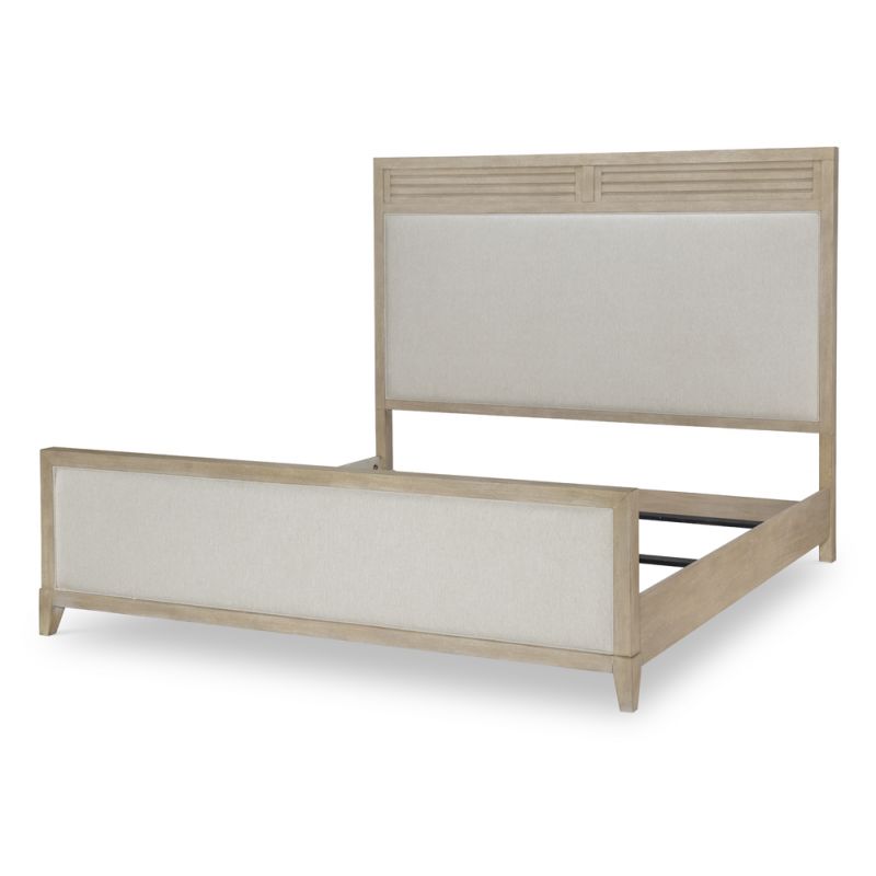 Legacy Classic Furniture - Edgewater Soft Sand Complete Upholstered Bed King 66 Wood Finish - 1310-4206K