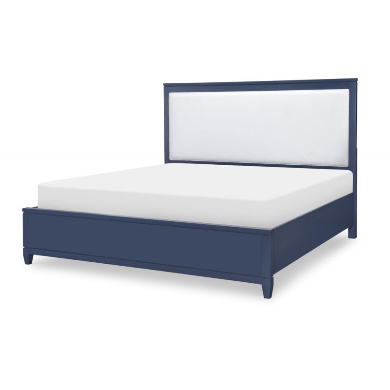 Legacy Classic Furniture - Summerland Inkwell Complete Upholstered Bed Ca King 60 Blue Finish - 1162-4207K