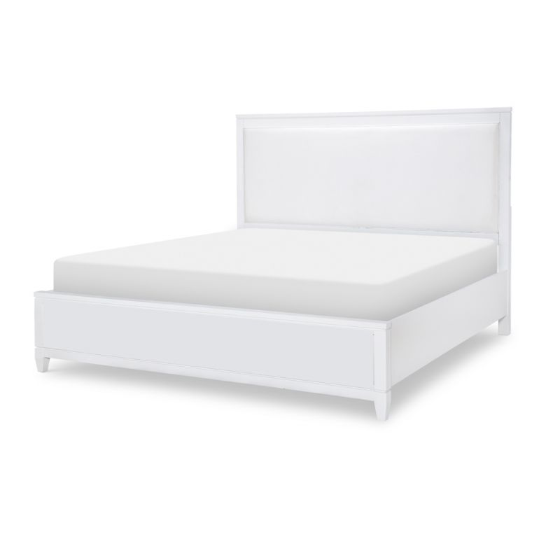 Legacy Classic Furniture - Summerland White Complete Upholstered Bed Ca King 60 White Finish - 1160-4207K