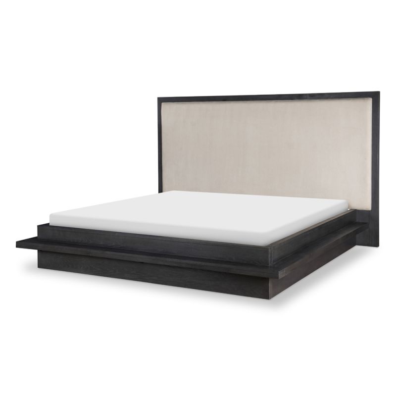 Legacy Classic Furniture - Westwood Dark Complete Upholstered Bed K 6/6 Dark Oak Finish - 1731-4206K