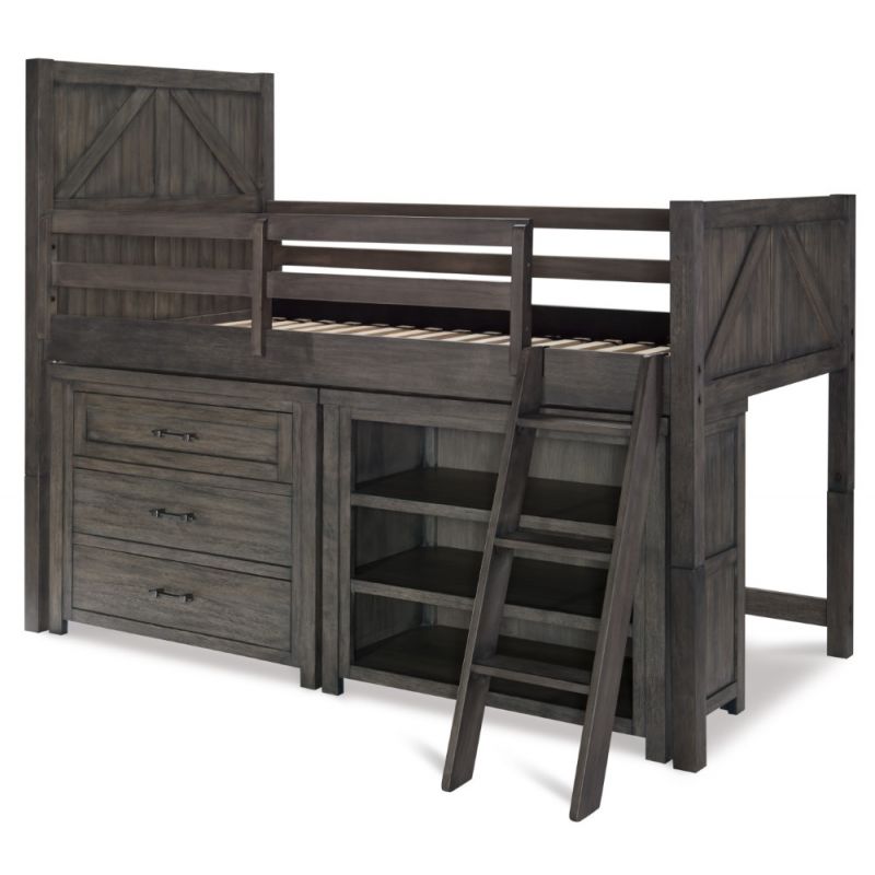 Legacy Classic Kids - Bunkhouse Complete Twin Mid Loft Bed with Single Dresser & Bookcase - N8830-8333K_CLOSEOUT