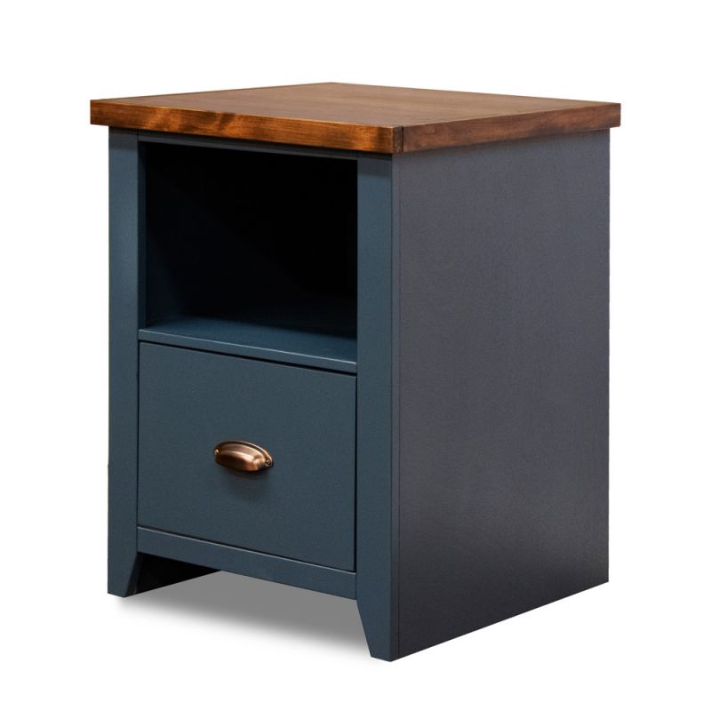 Legends Furniture - Bridgevine Home 20 in. Blue and Brown Finish Solid Wood File Cabinet - NT6805.BWK