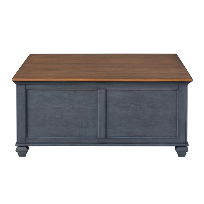 Legends Furniture - Bridgevine Home Americana 40 inch Lift-Top Coffee Table, No Assembly Required, Corduroy Blue Finish - ZAMR-4500