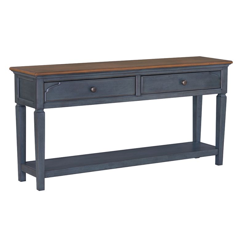 Legends Furniture - Bridgevine Home Americana 60 inch Sofa Table, No Assembly Required, Corduroy Blue Finish - ZAMR-4300