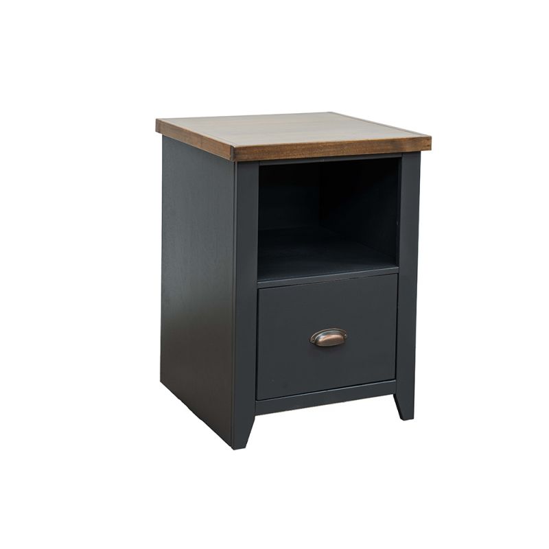 Legends Furniture - Bridgevine Home Essex 22 inch 1-drawer file, No Assembly Required, Black and Whiskey Finish - ES6805.SWK