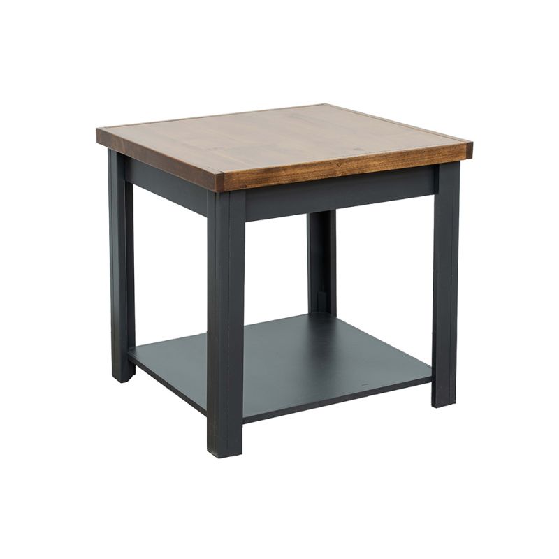 Legends Furniture - Bridgevine Home Essex 24 inch Side Table, No Assembly Required, Black and Whiskey Finish - ES4110.SWK