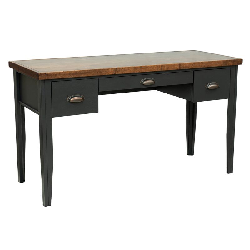 Legends Furniture - Bridgevine Home Essex 53 inch Writing Desk, No Assembly Required,  Black and Whiskey Finish - ES6210.SWK