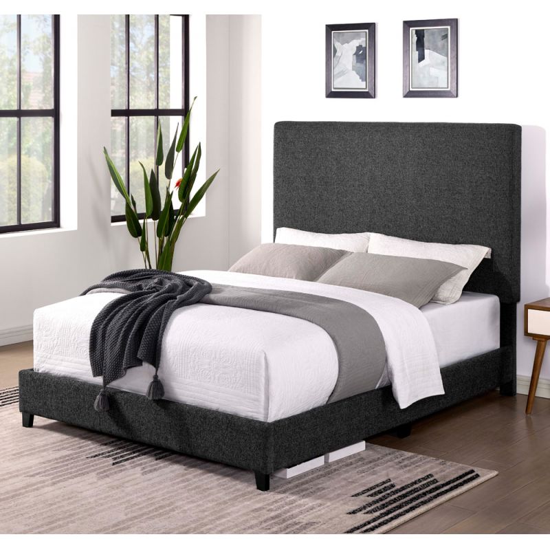 Legends Furniture - Bridgevine Home Queen Size Tall Grey Headboard Upholstered Platform Bed - ZBRD-7001QN