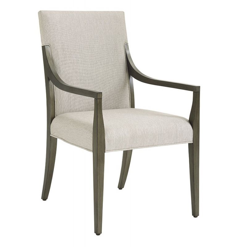 Lexington - Ariana Saverne Upholstered Arm Chair In Rich Gray Finish And Silver Gray Fabric - 01-0732-881-01