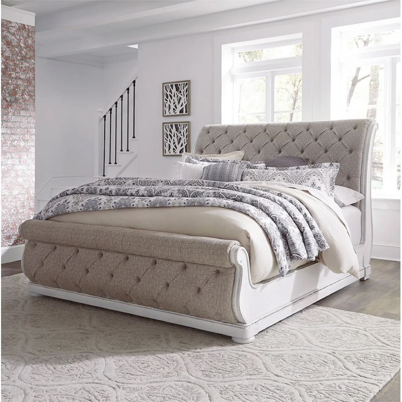 Liberty Furniture - Abbey Park California King Upholstered Sleigh Bed  - 520-BR-CKUSL