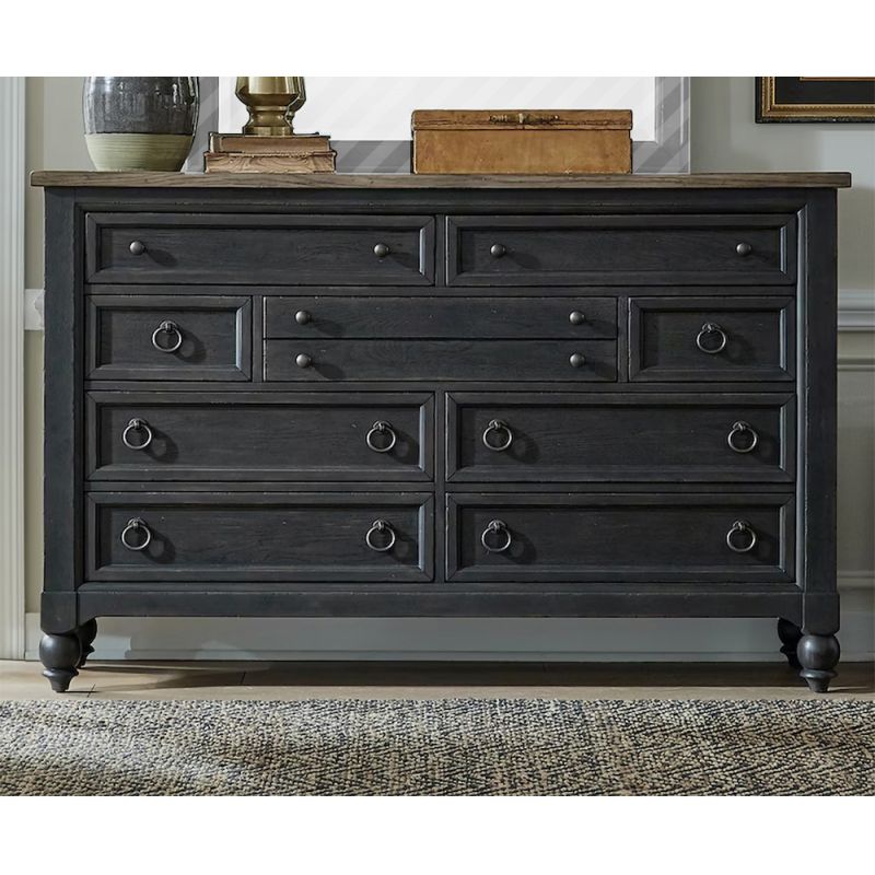 Liberty Furniture - Americana Farmhouse 9 Drawer Dresser - Black - 615-BR31-B