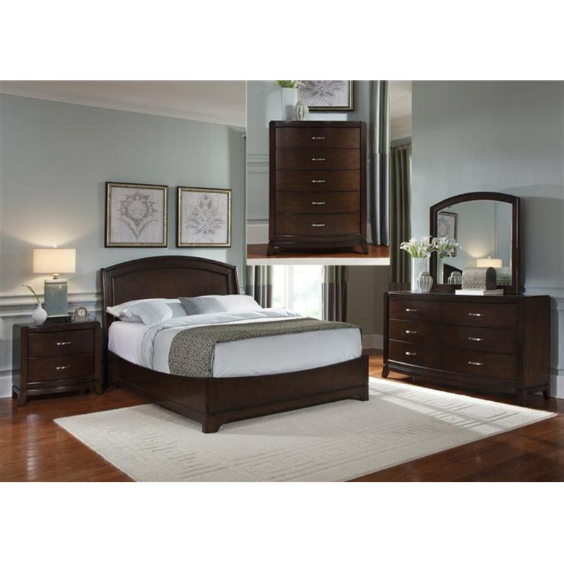 Liberty Furniture - Avalon 5 Piece Queen Platform Bed, Dresser & Mirror, Chest, Night Stand Set - 505-BR-QPLDMCN