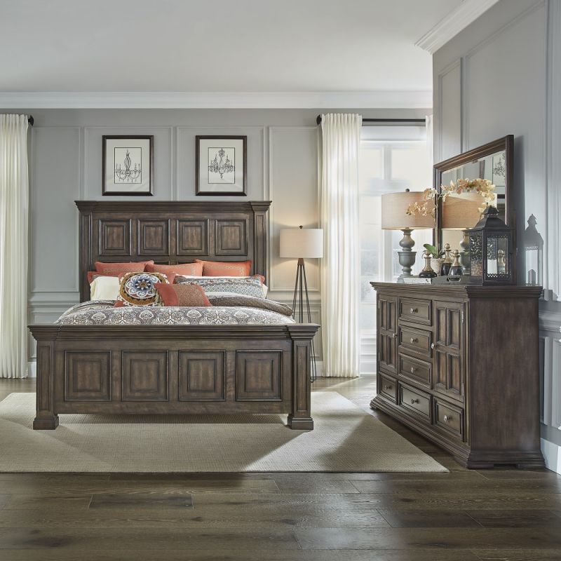 Liberty Furniture - Big Valley King Panel Bed, Dresser & Mirror - 361-BR-KPBDM