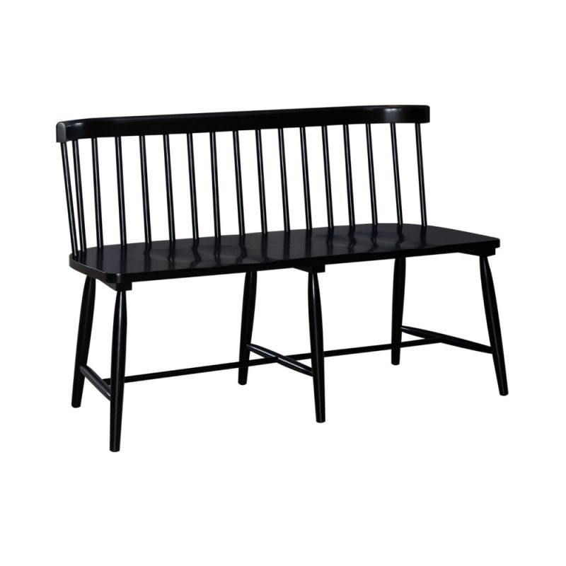 Liberty Furniture - Capeside Cottage Spindle Back Dining Bench - Black (RTA) - 224-C4000B-B