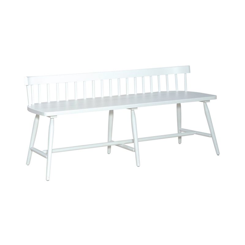Liberty Furniture - Capeside Cottage Spindle Back Dining Bench - White (RTA) - 224-C4000B-W