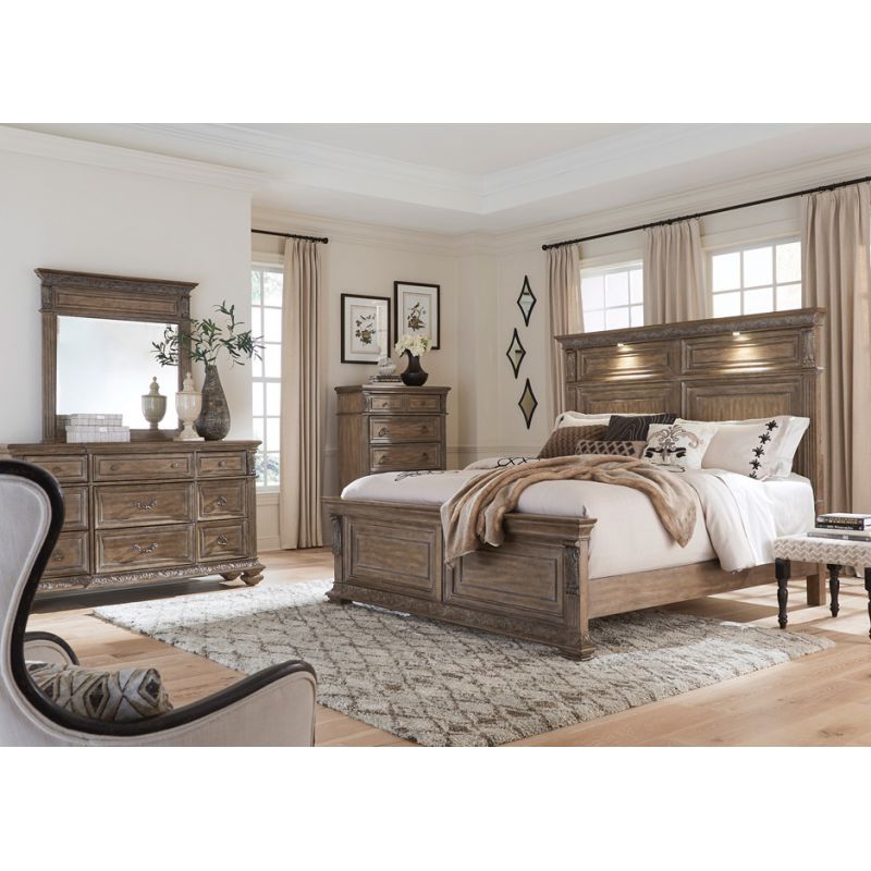 Liberty Furniture - Carlisle Court Queen Panel Bed, Dresser & Mirror, Chest  - 502-BR-QPBDMC