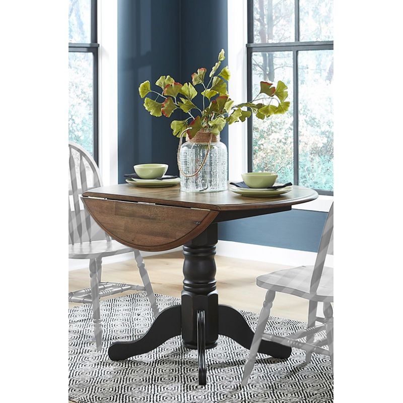 Liberty Furniture - Carolina Crossing Drop Leaf Table - Black - 186B-P4242_186B-T4242