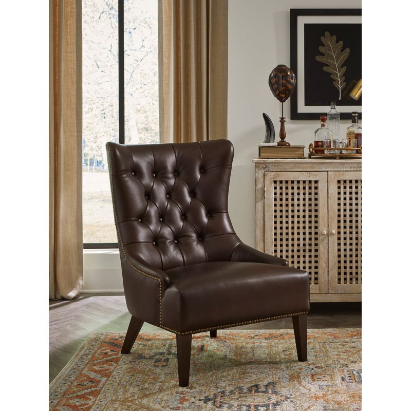 Liberty Furniture - Garrison Leather Accent Chair Brown - 710-ACH15-BR-L