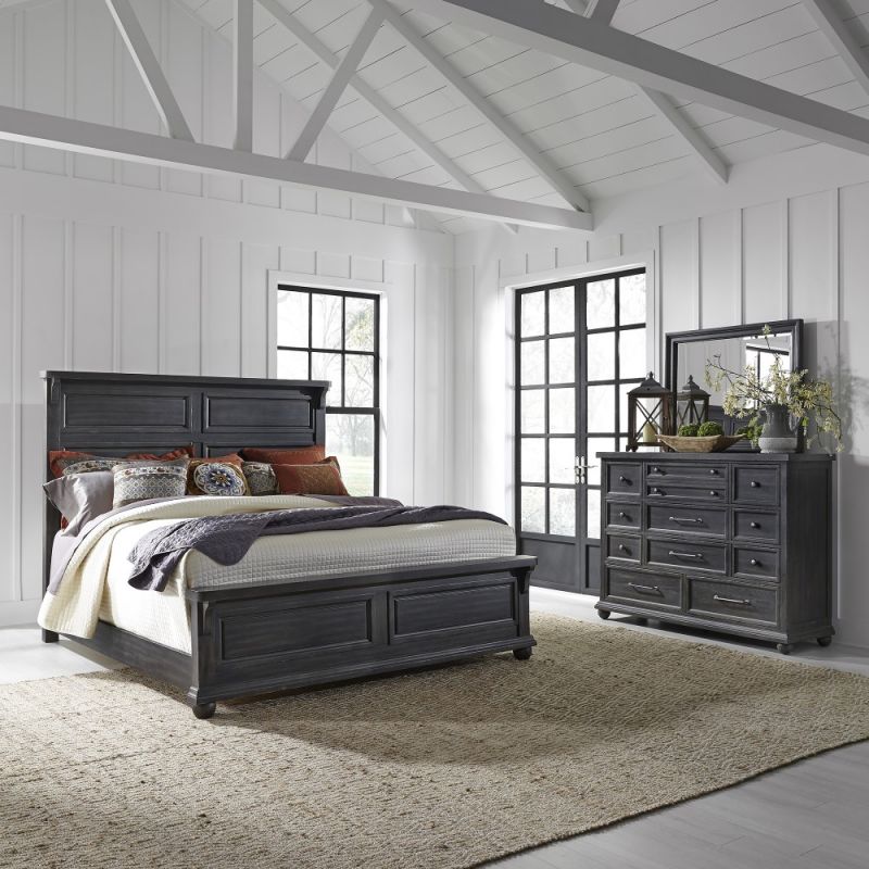Liberty Furniture - Harvest Home King Panel Bed, Dresser & Mirror - 879-BR-KPBDM