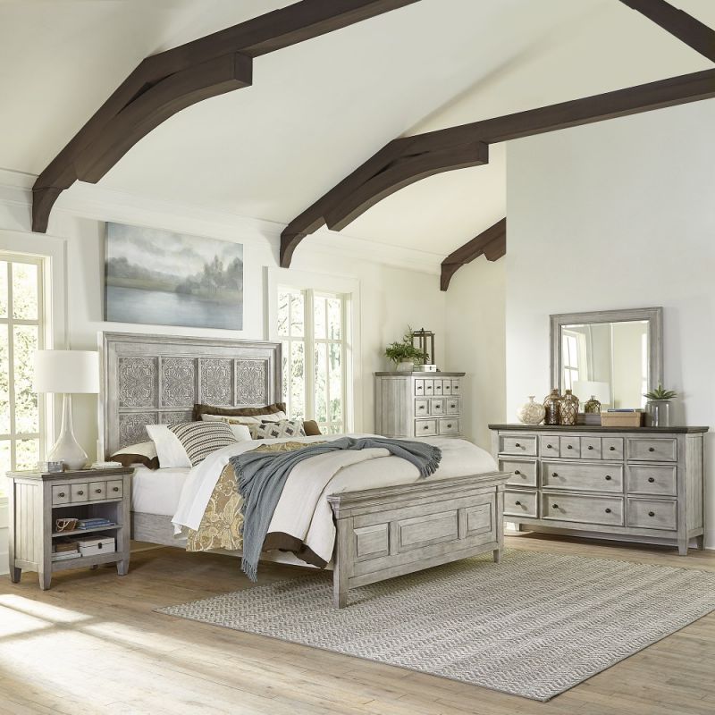 Liberty Furniture - Heartland Optional Queen Panel Bed, Dresser & Mirror, Chest, Night Stand - 824-BR-OQPBDMCN