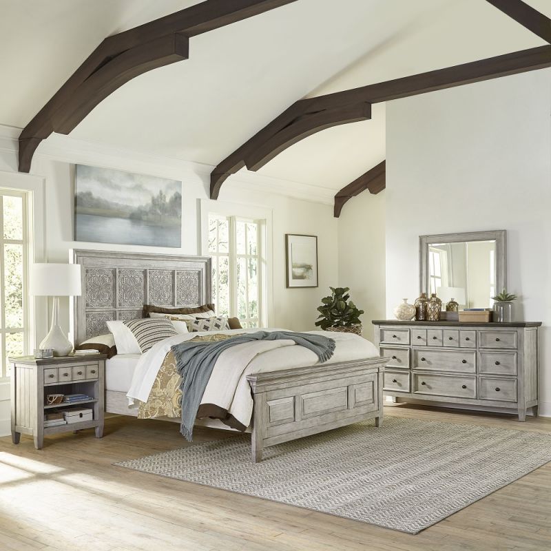 Liberty Furniture - Heartland Optional Queen Panel Bed, Dresser & Mirror, Night Stand - 824-BR-OQPBDMN