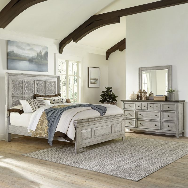 Liberty Furniture - Heartland Optional Queen Panel Bed, Dresser & Mirror - 824-BR-OQPBDM