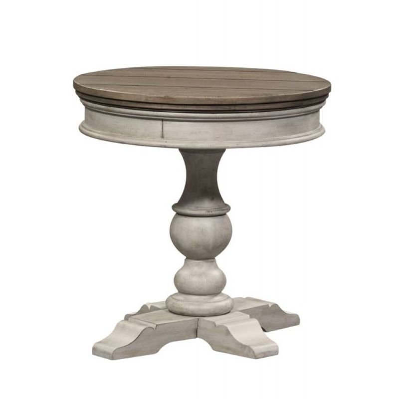 Liberty Furniture - Heartland - Round Pedestal Chair Side Table - 824-OT1022