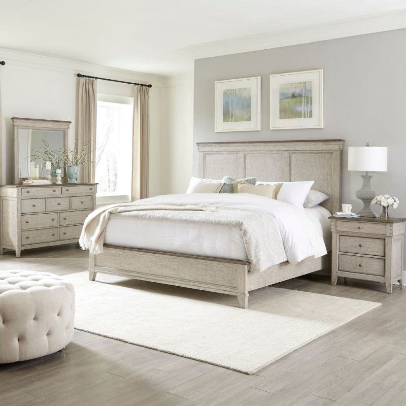 Liberty Furniture - Ivy Hollow Queen Panel Bed, Dresser & Mirror, Night Stand  - 457-BR-QPBDMN