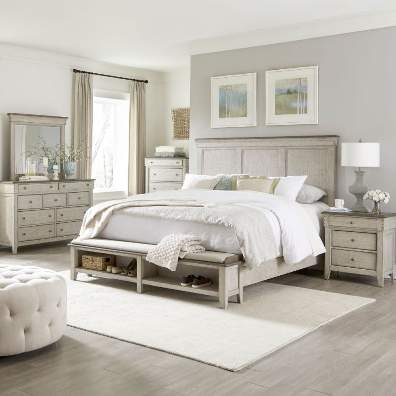 Liberty Furniture - Ivy Hollow Queen Storage Bed, Dresser & Mirror, Chest, Night Stand  - 457-BR-QSBDMCN