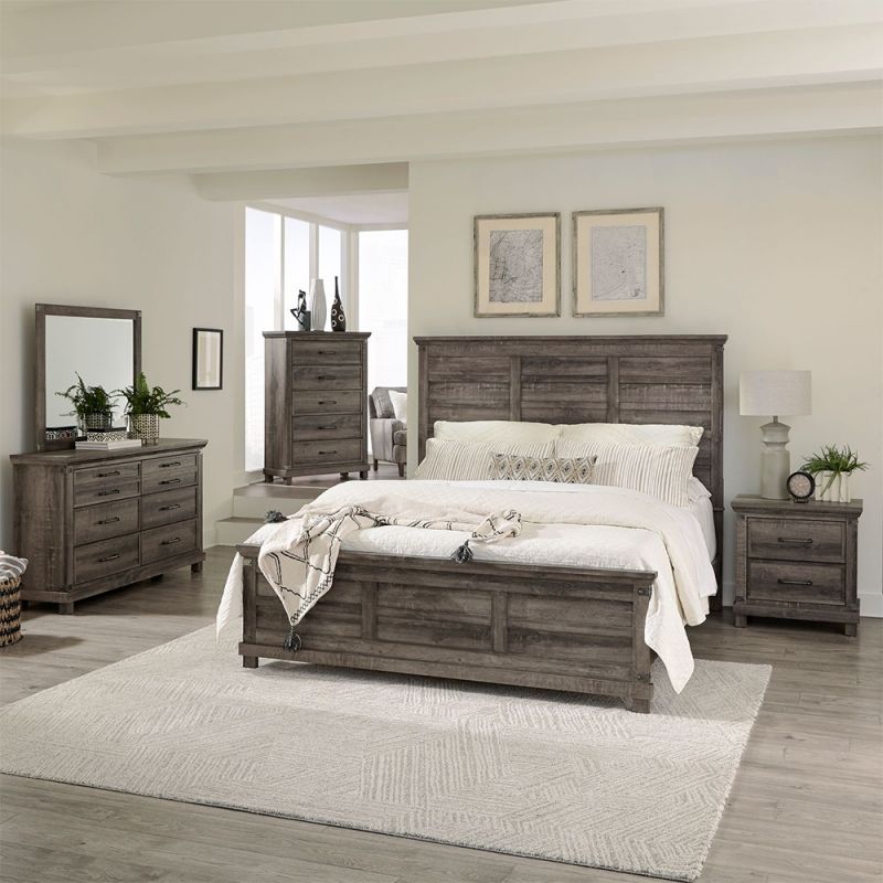 Liberty Furniture - Lakeside Haven Opt King Panel Bed, Dresser & Mirror, Chest, Nightstand  - 903-BR-OKPBDMCN