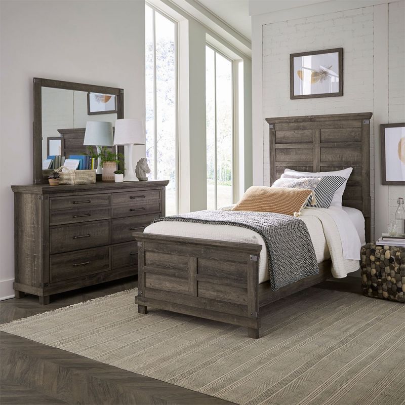 Liberty Furniture - Lakeside Haven Opt Twin Panel Bed, Dresser & Mirror  - 903-BR-OTPBDM
