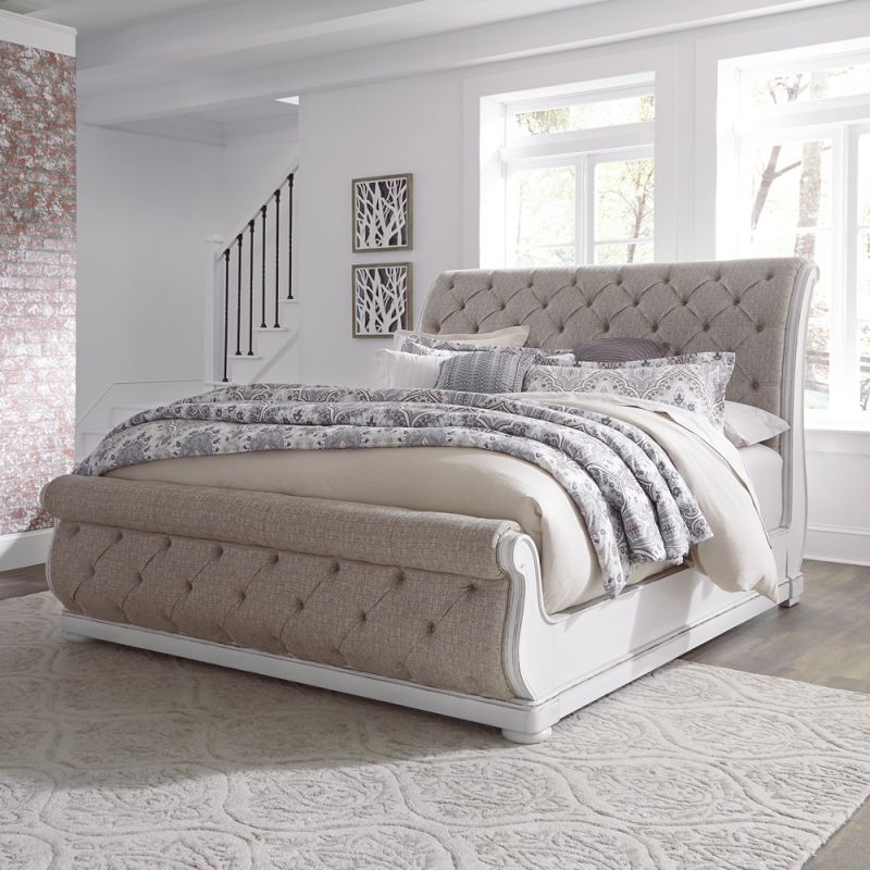 Liberty Furniture - Magnolia Manor California King Upholstered Sleigh Bed  - 244-BR-CKUSL
