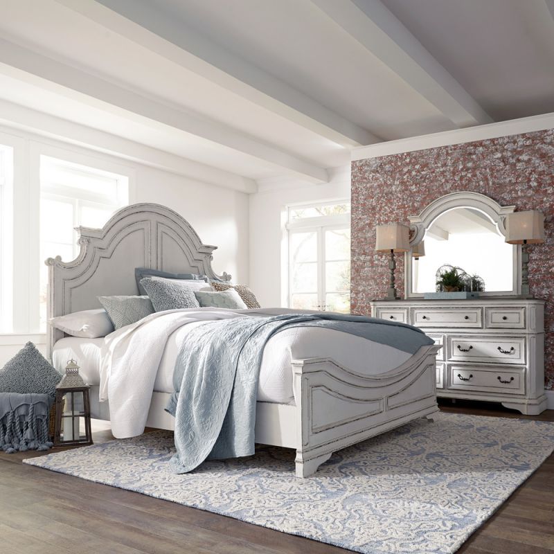 Liberty Furniture - Magnolia Manor Queen Panel Bed, Dresser & Mirror  - 244-BR-QPBDM