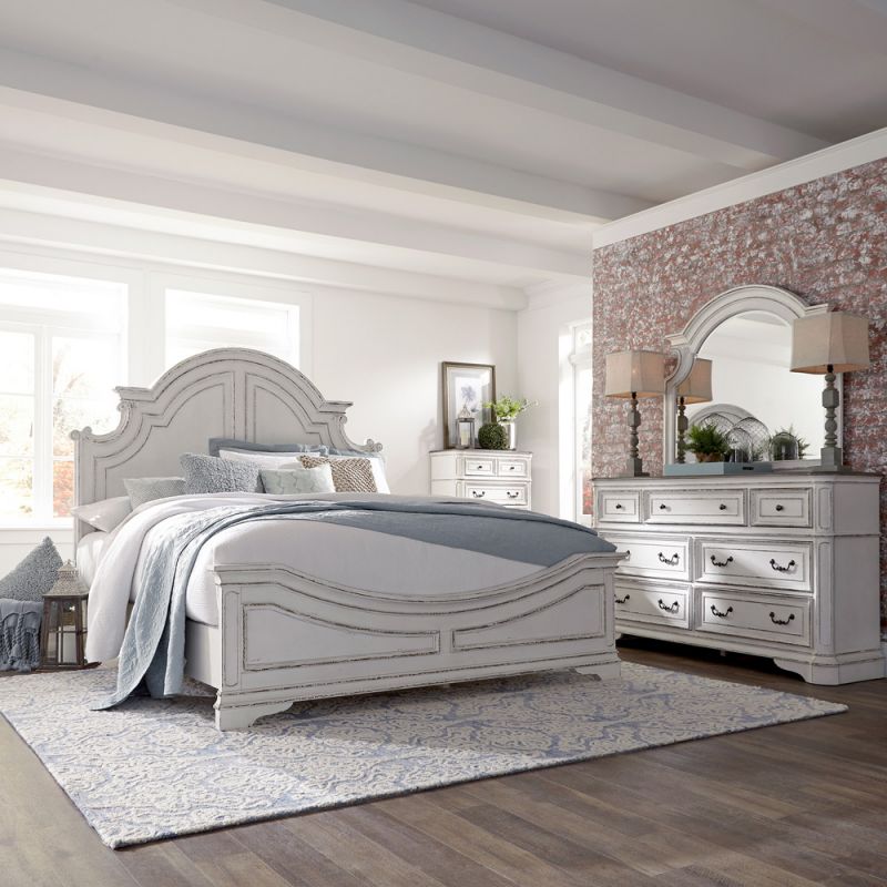 Liberty Furniture - Magnolia Manor Queen Panel Bed, Dresser & Mirror, Chest  - 244-BR-QPBDMC