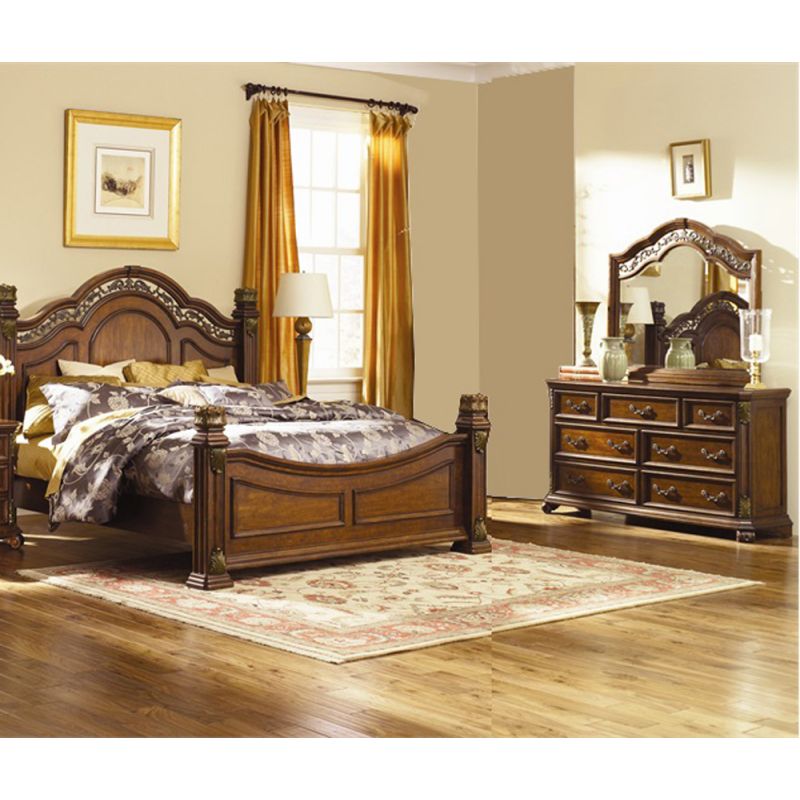 Liberty Furniture - Messina Estates 3 Piece King Poster Bed, Dresser & Mirror Set - 737-BR-KPSDM