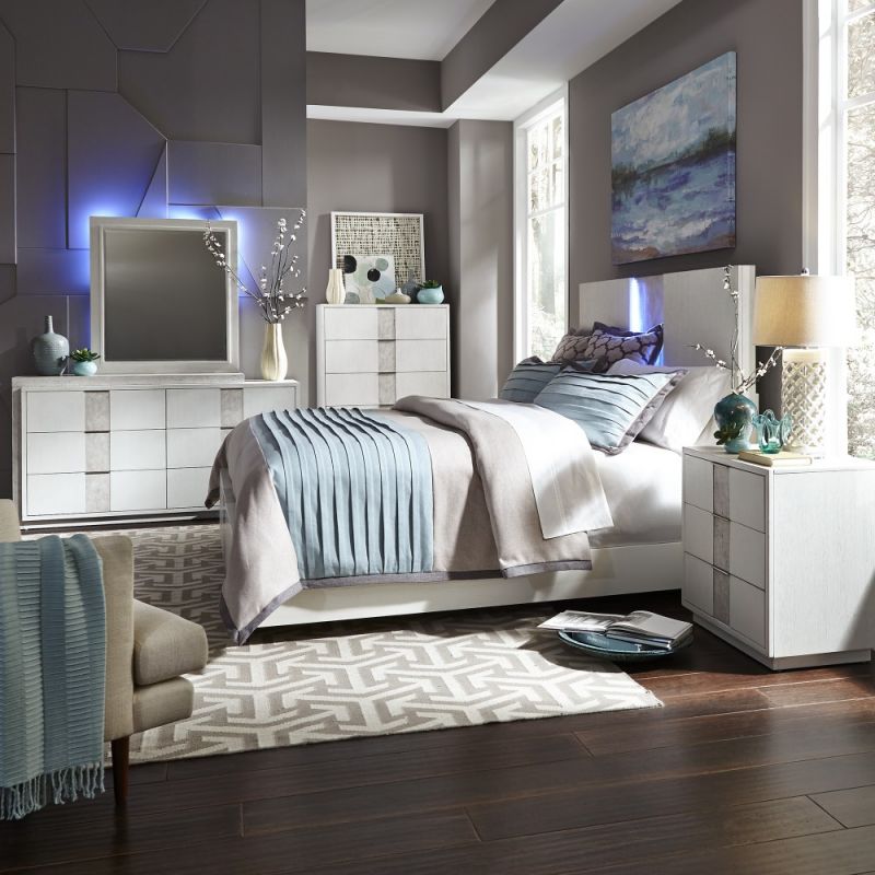 Liberty Furniture - Mirage King Panel Bed, Dresser & Mirror, Chest, Night Stand - 946-BR-KPBDMCN