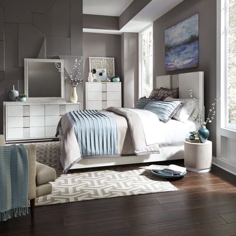 Liberty Furniture - Mirage King Panel Bed, Dresser & Mirror, Chest - 946-BR-KPBDMC