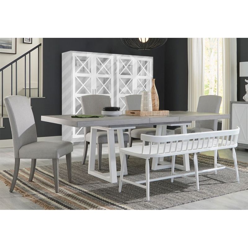 Liberty Furniture - Palmetto Heights 6 Piece Double Pedestal Table Set  - 499-DR-62PS