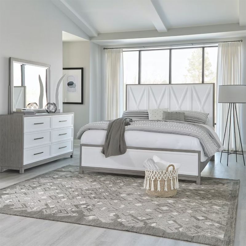 Liberty Furniture - Palmetto Heights Queen Panel Bed, Dresser & Mirror  - 499-BR-QPBDM