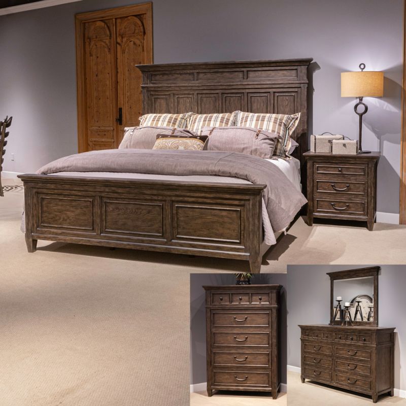 Liberty Furniture - Paradise Valley Queen Panel Bed, Dresser & Mirror, Chest, Night Stand  - 297-BR-QPBDMCN