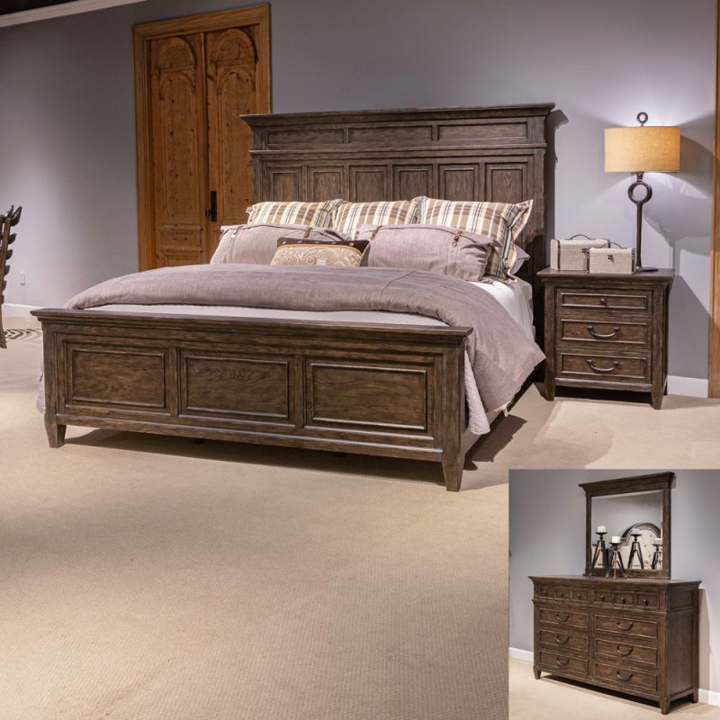 Liberty Furniture - Paradise Valley Queen Panel Bed, Dresser & Mirror, Night Stand  - 297-BR-QPBDMN