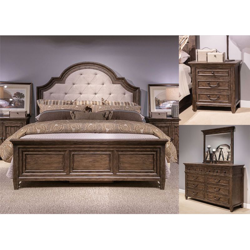Liberty Furniture - Paradise Valley Queen Uph Bed, Dresser & Mirror, Night Stand  - 297-BR-QUBDMN