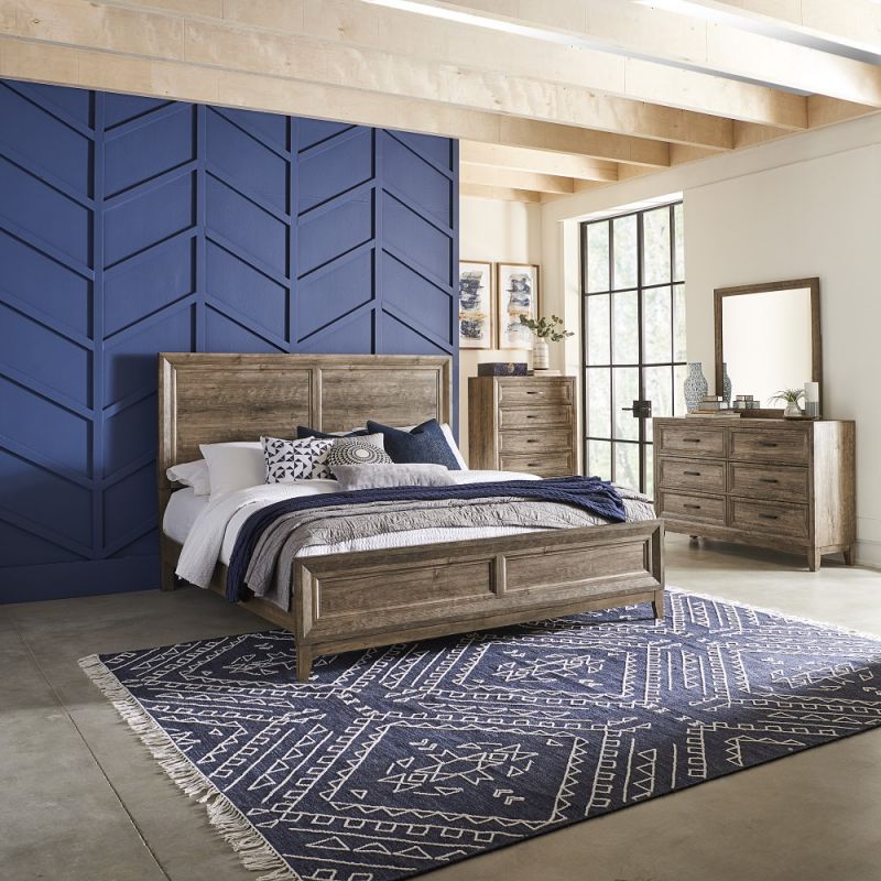 Liberty Furniture - Ridgecrest King Panel Bed, Dresser & Mirror, Chest - 384-BR-KPBDMC