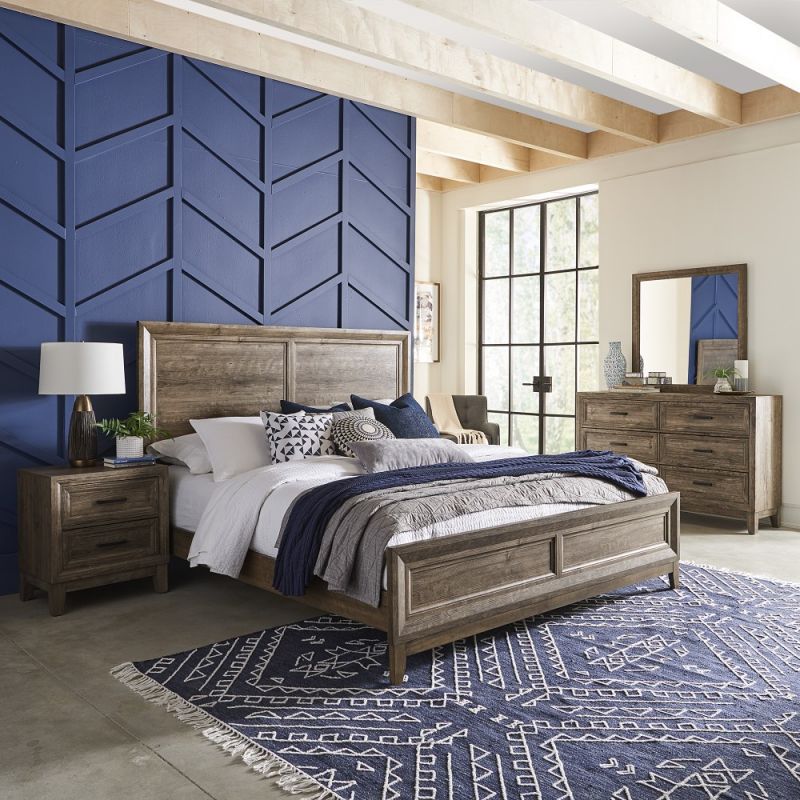 Liberty Furniture - Ridgecrest King Panel Bed, Dresser & Mirror, Night Stand - 384-BR-KPBDMN