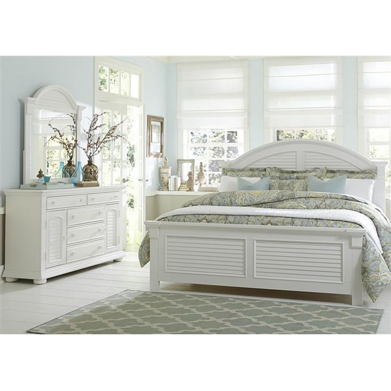 Liberty Furniture - Summer House I 3 Piece King Panel Bed, Dresser & Mirror Set - 607-BR-KPBDM