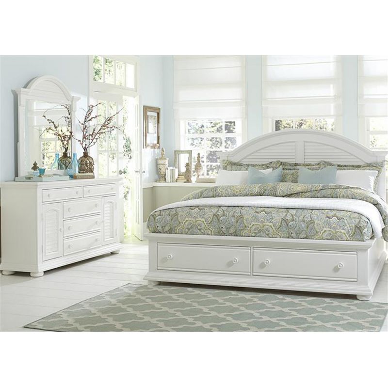 Liberty Furniture - Summer House I 3 Piece King Storage Bed, Dresser & Mirror Set - 607-BR-KSBDM