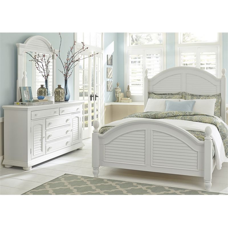 Liberty Furniture - Summer House I 3 Piece Queen Poster Bed, Dresser & Mirror Set - 607-BR-QPSDM