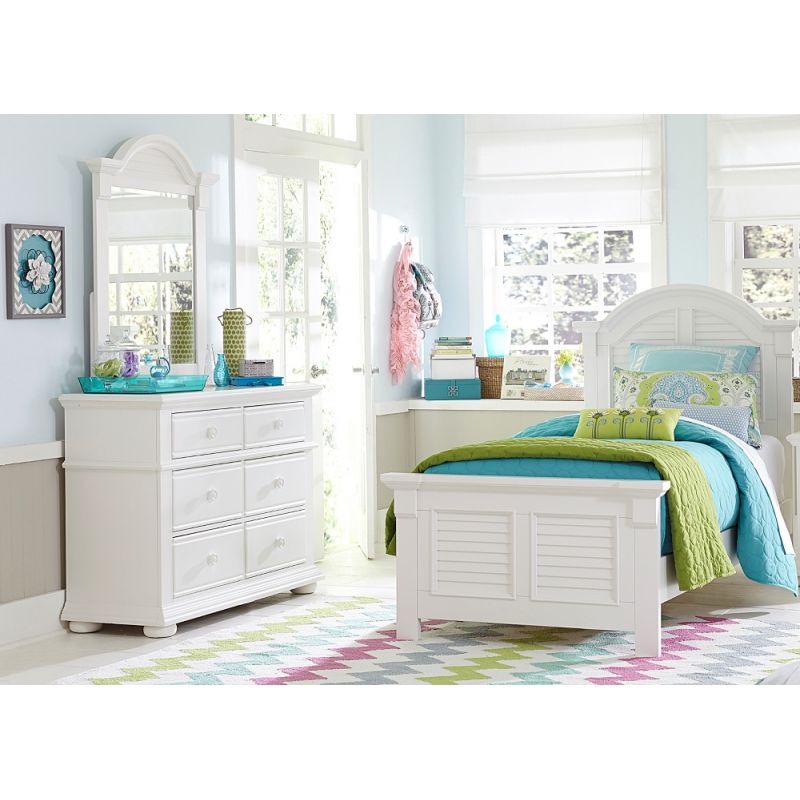 Liberty Furniture - Summer House Youth 3 Piece Twin Panel Bed, Dresser & Mirror Set - 607-BR-TPBDM