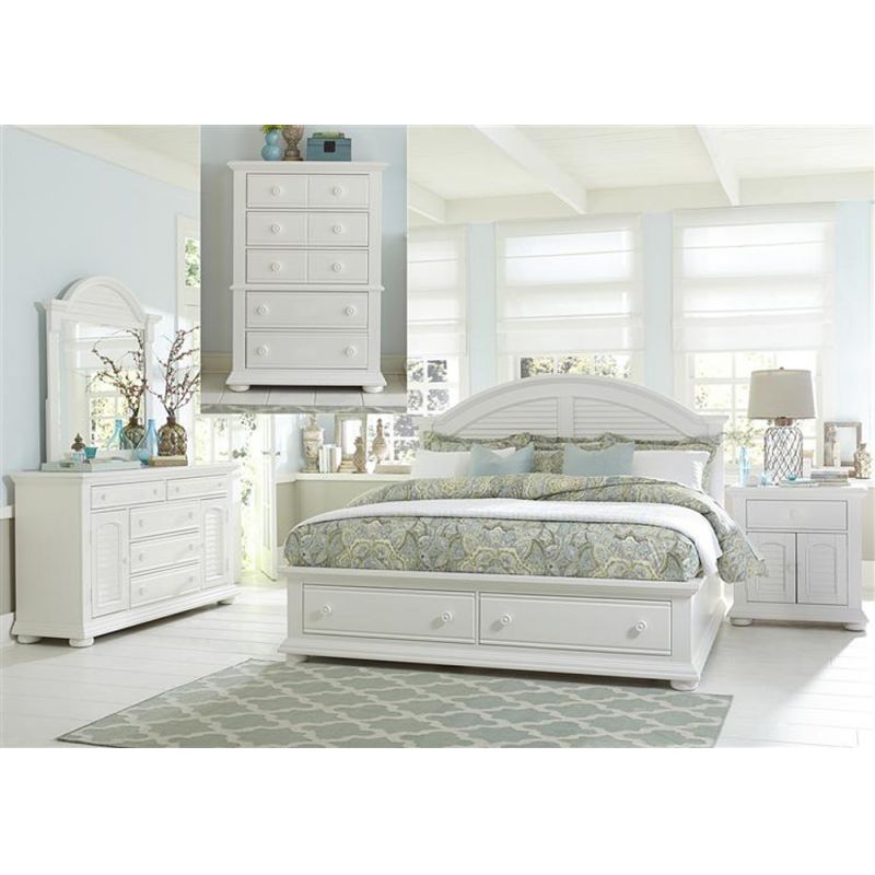 Liberty Furniture - Summer House I 5 Piece King Storage Bed, Dresser & Mirror, Chest, Night Stand Set - 607-BR-KSBDMCN