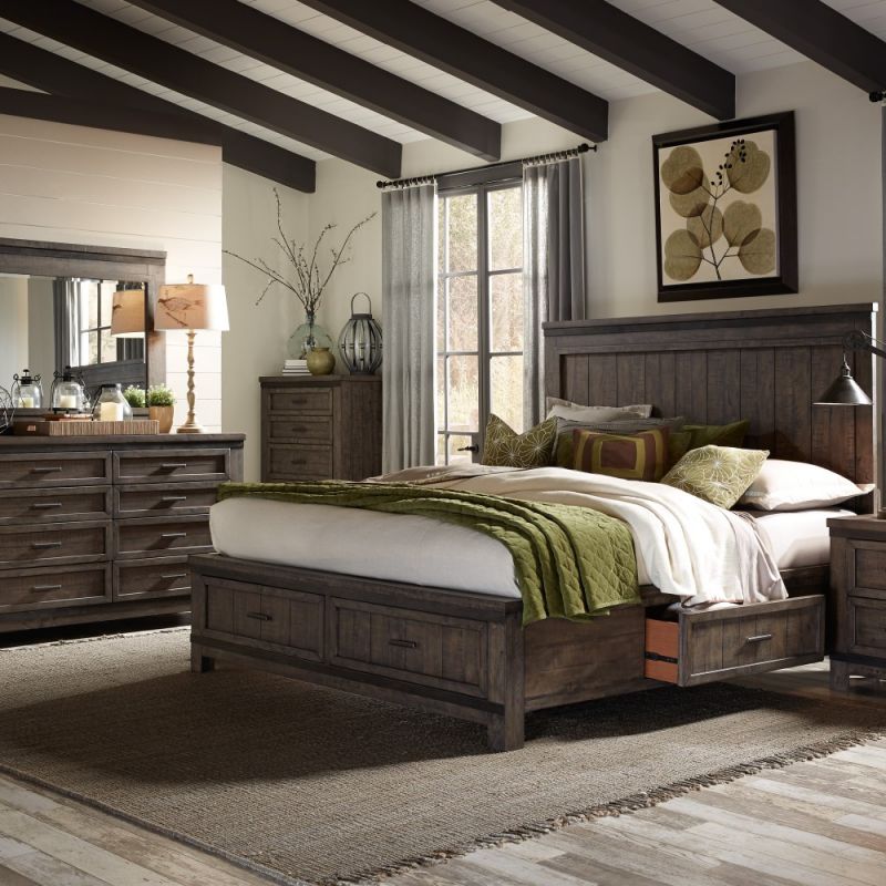Liberty Furniture - Thornwood Hills 3 Piece Queen Two Sided Storage Bed, Dresser & Mirror Set - 759-BR-Q2SDM